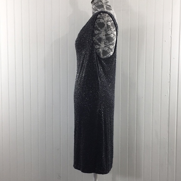 W118 By Walter Baker Dark Gray Beaded Sophia Shift Dress Womens Large Racerback‎ - Picture 5 of 14